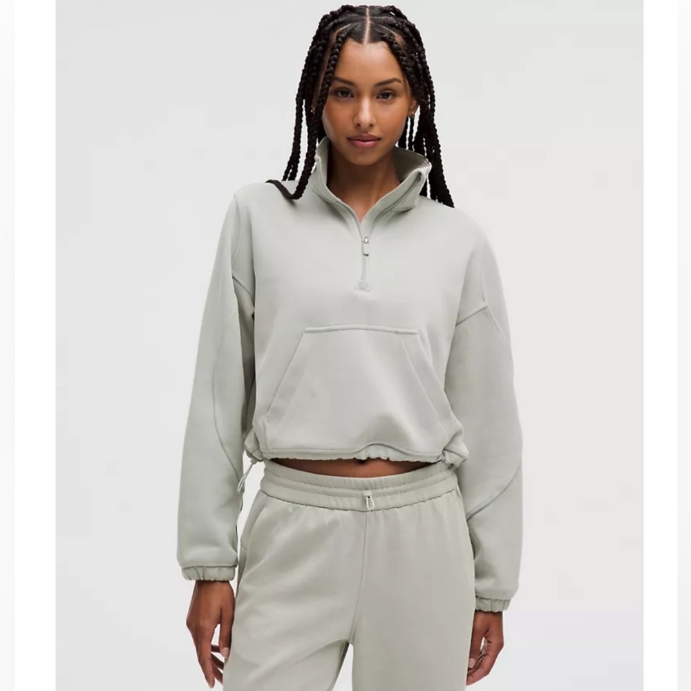 Lululemon Brushed Softstreme Half Zip| Jade Grey